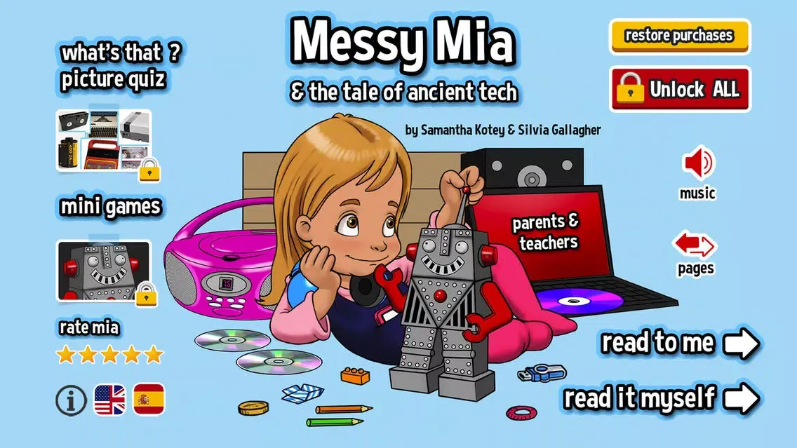 Messy Mia - Tales and Stories of the Ancient Tech with Trivia Picture Quiz for Kids Screenshots