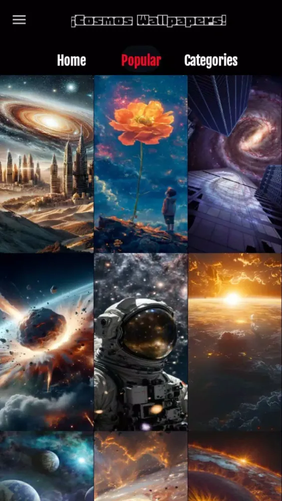 Capturas de tela do Cosmos Wallpapers