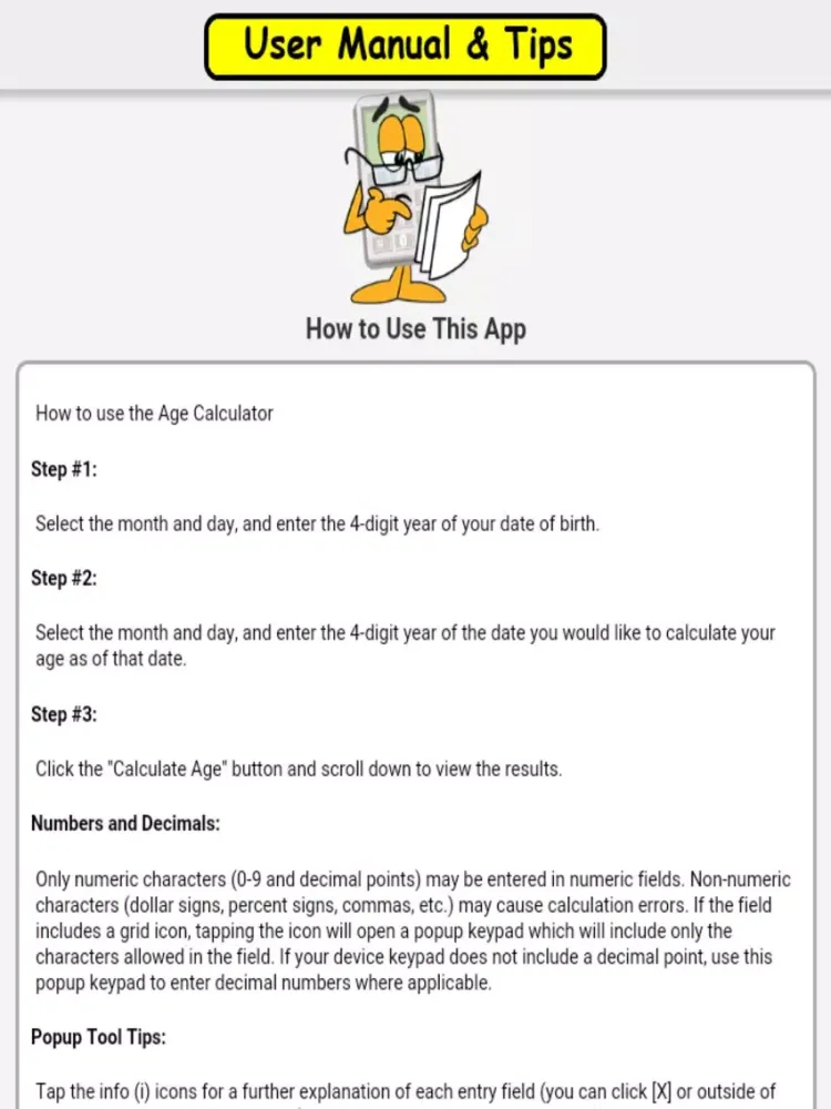 AgeCalc2a birthday anniversary calculator iPad  Screenshots