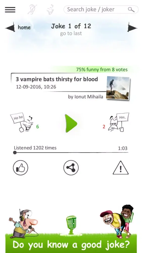 Zrzuty ekranu Radio Joke - audio jokes in 7 languages