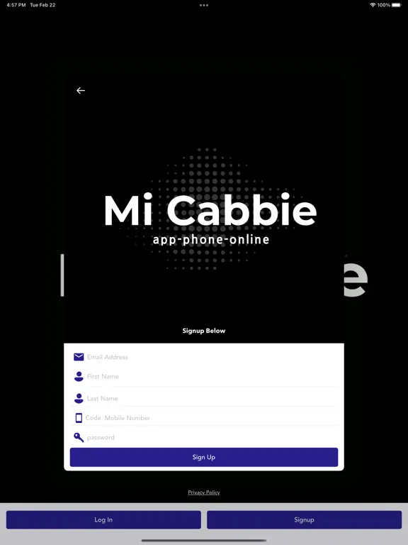 Mi Cabbie Customer App iPad 应用截图