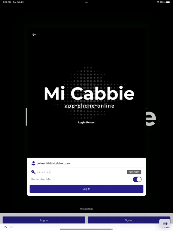 Mi Cabbie Customer App iPad 应用截图