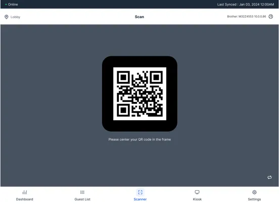 Tangkapan layar Micepad Check-in iPad 