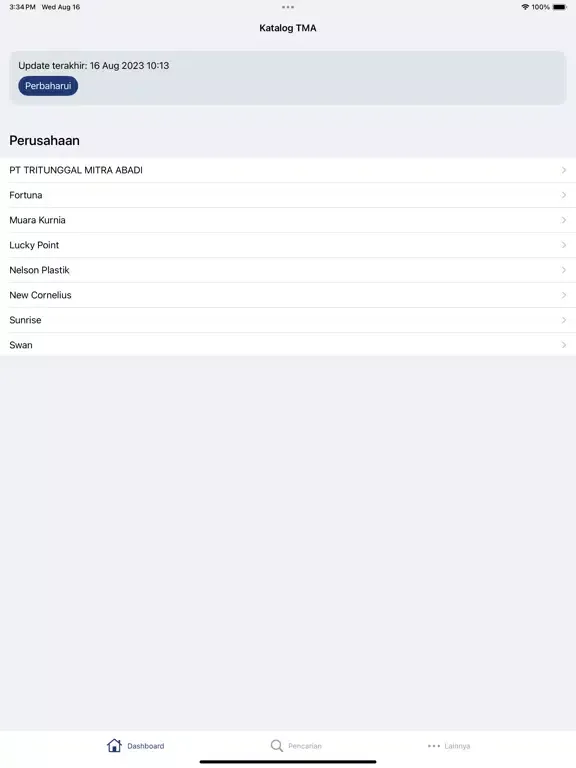 Zrzuty ekranu Katalog TMA iPad 