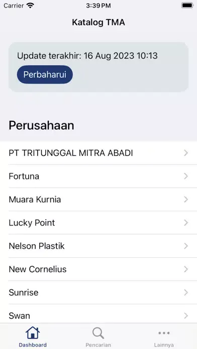 Zrzuty ekranu Katalog TMA