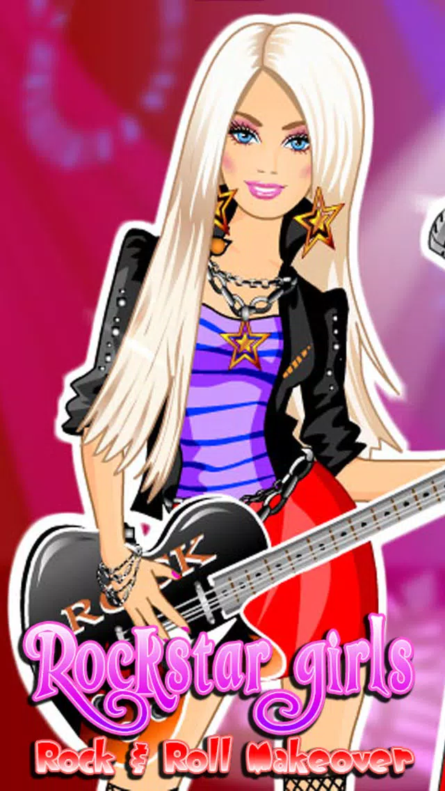 Rockstar Girls Rock & Roll Makeover Club: Crazy High Fashion Band with Guitar, Jeans & Music Screenshots