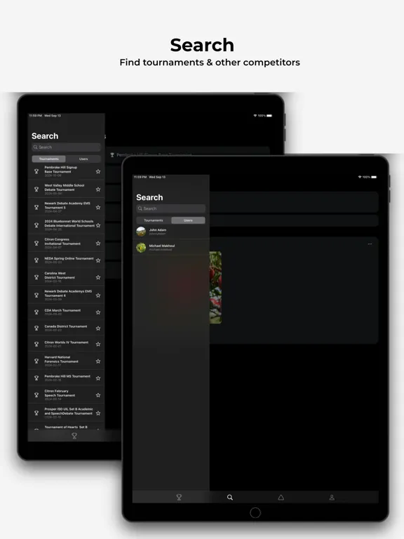 Tangkapan skrin Competitor: Socials & Info iPad 