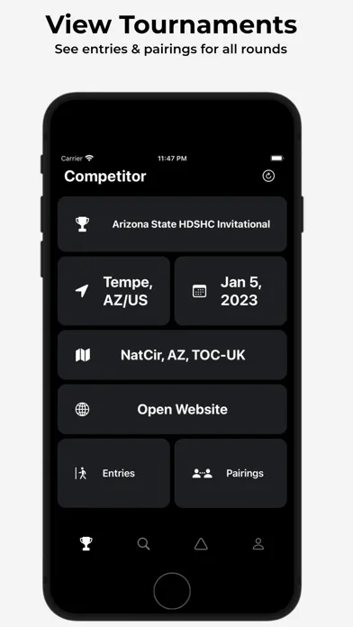 Tangkapan skrin Competitor: Socials & Info