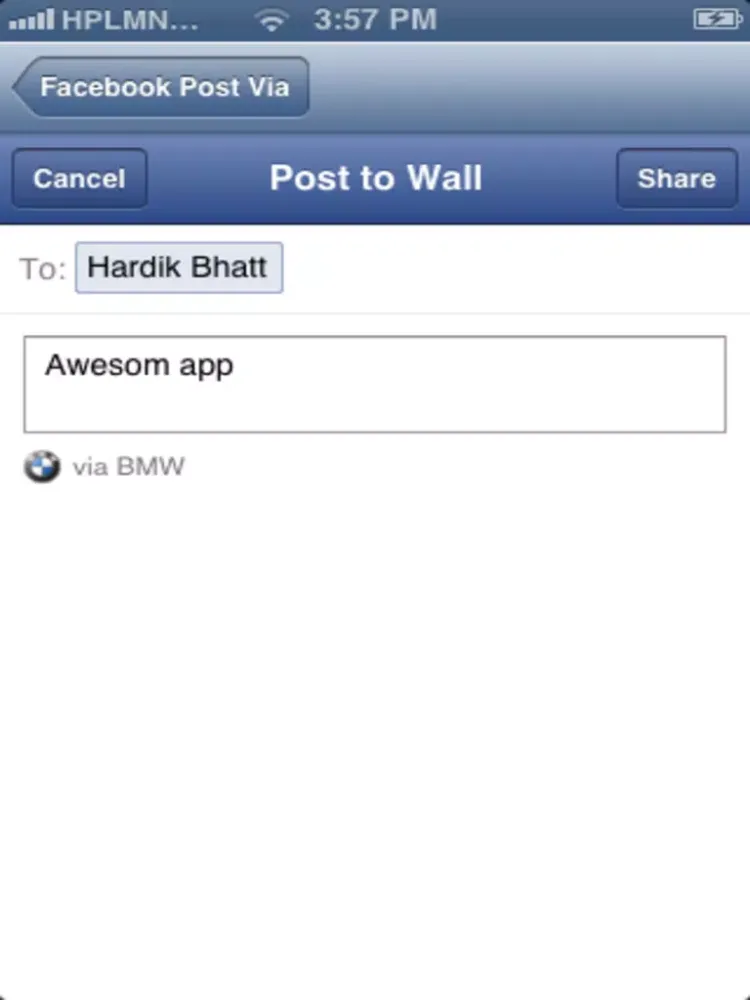 Custom Via - Post on Facebook via Anything iPad  سکرین شاٹس