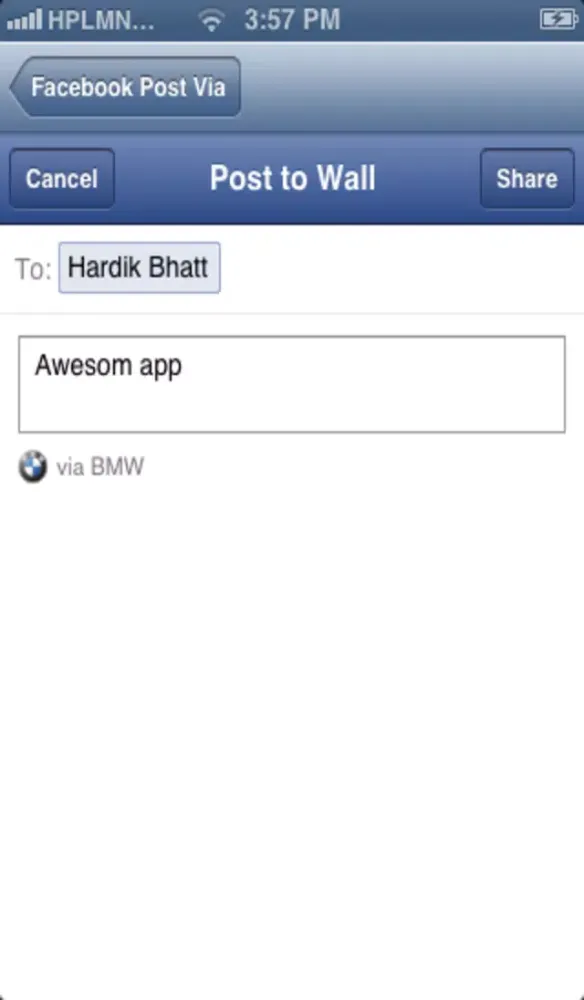Custom Via - Post on Facebook via Anything سکرین شاٹس