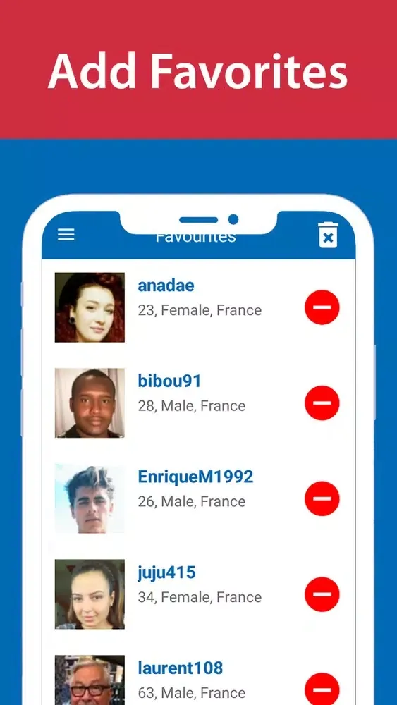 Ảnh chụp màn hình của Chat In France - French Dating