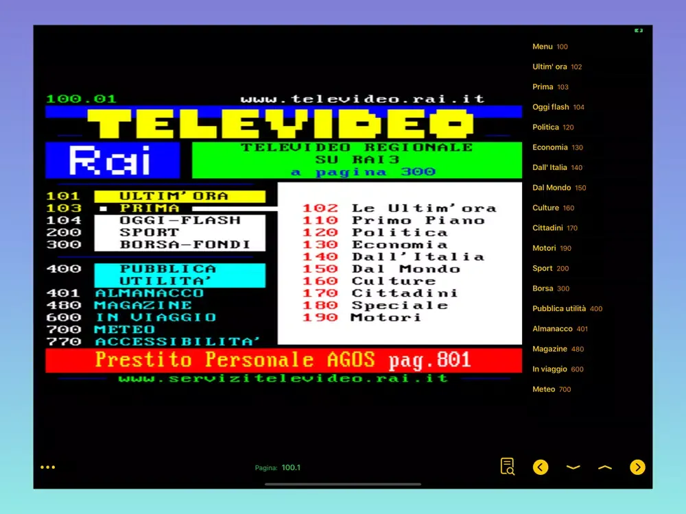 تصاویر Televideo Italia iPad 