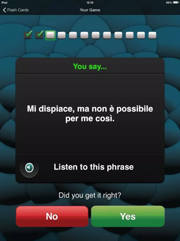 Tangkapan layar Michel Thomas: Italian iPad 
