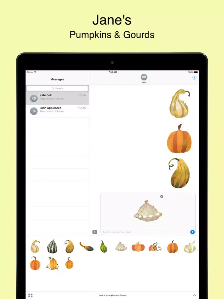 صور CreativeStickrs - Jane's Pumpkins and Gourds iPad 