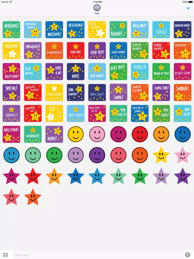 Reward Stickers for iMessage - Good Job, Great Job iPad  Screenshots