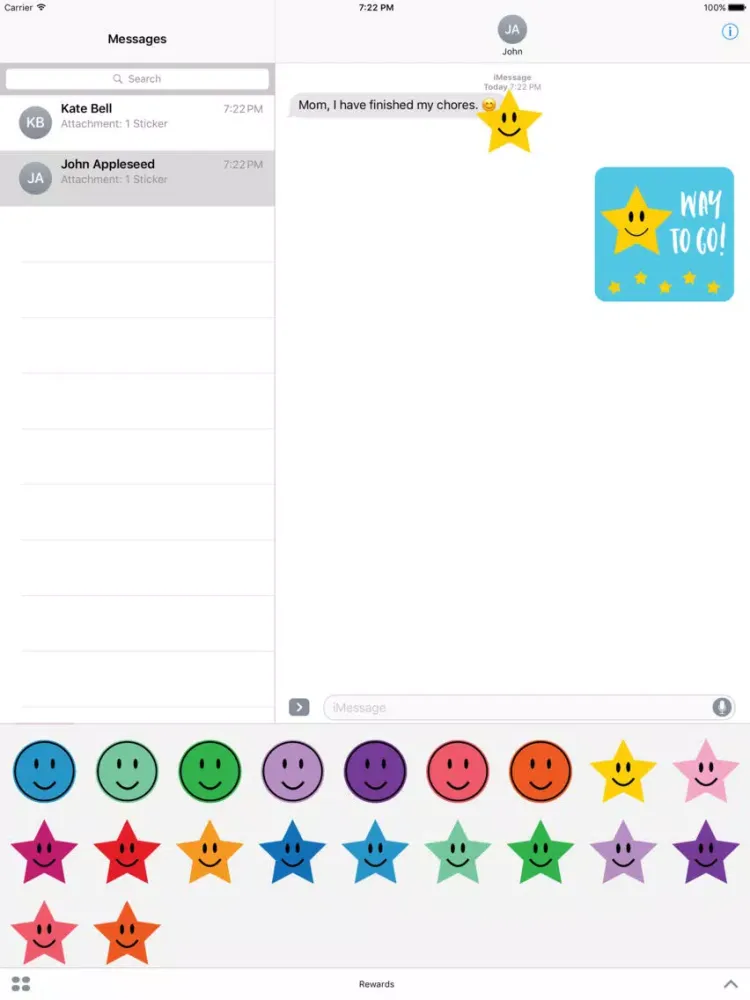 Reward Stickers for iMessage - Good Job, Great Job iPad  Screenshots