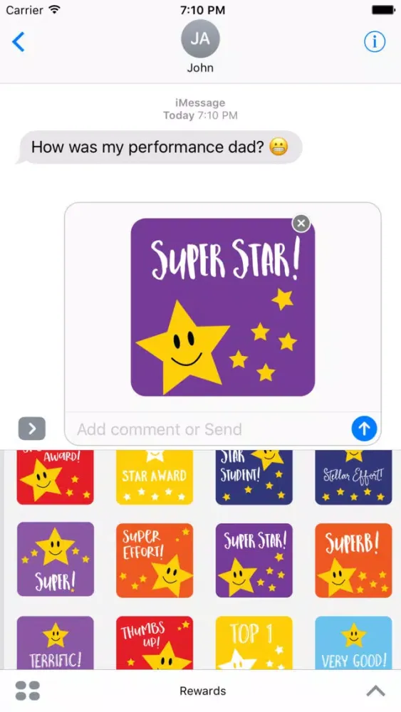Reward Stickers for iMessage - Good Job, Great Job Screenshots