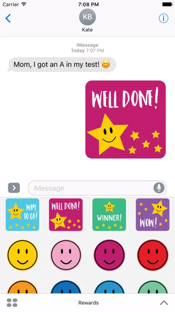 Reward Stickers for iMessage - Good Job, Great Job Screenshots