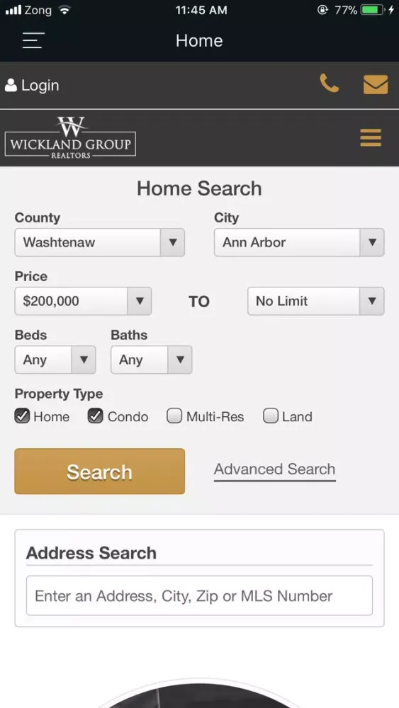 Zrzuty ekranu WG: Michigan Home Search
