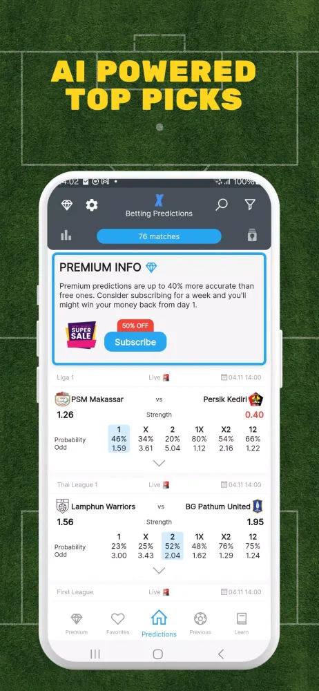 Zrzuty ekranu X Betting Predictions