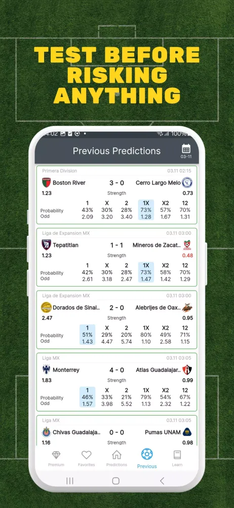 Zrzuty ekranu X Betting Predictions