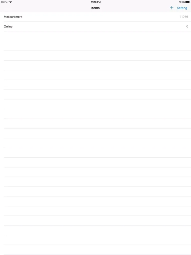 Screenshot di OPC UA Client iPad 
