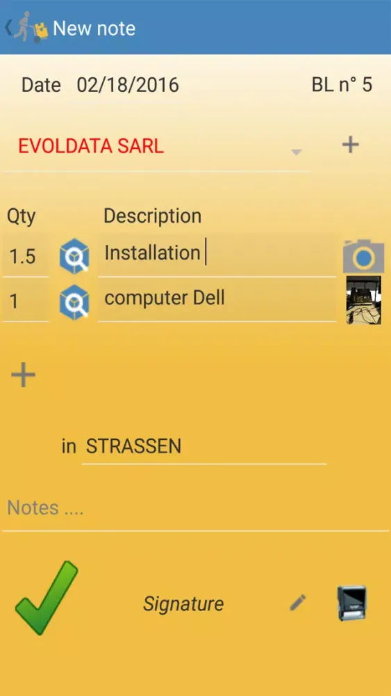 Zrzuty ekranu Digital delivery note