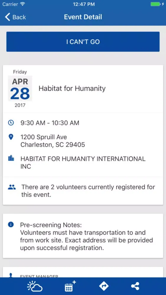 Ảnh chụp màn hình của VolunteerMe