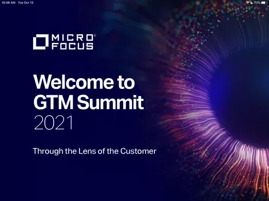 Capturas de tela do Micro Focus Summit FY21 iPad 