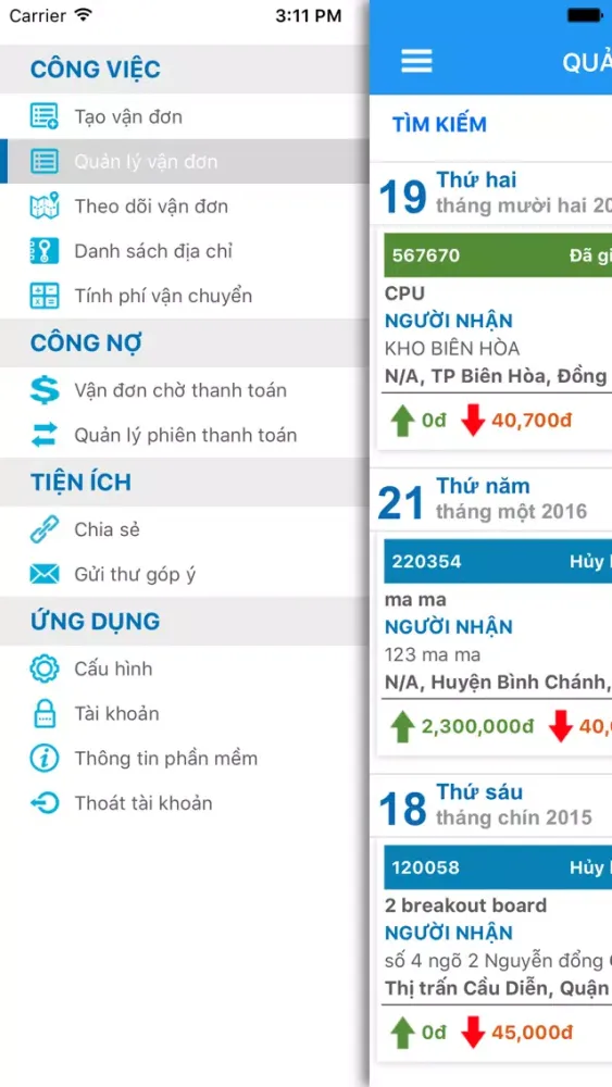 Giao hàng nhanh ProShip Ekran Görüntüleri