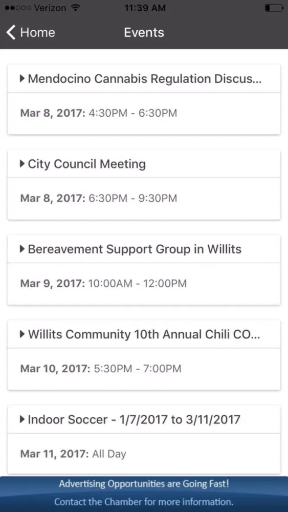 Willits Chamber of Commerce 스크린샷