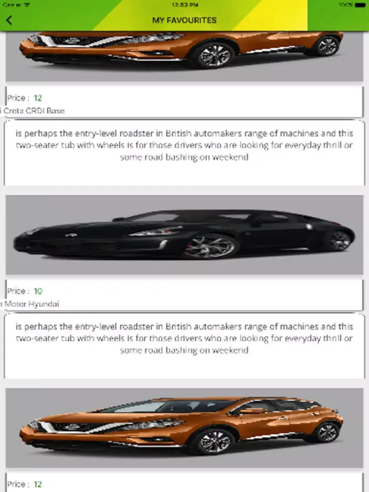 Car Dealership Application iPad  Screenshots