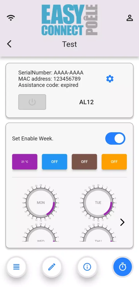 Zrzuty ekranu Easy Connect Poêle