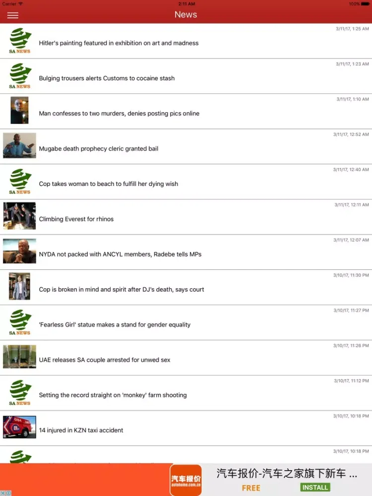 South African Newspapers iPad  Ekran Görüntüleri
