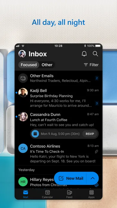 ภาพหน้าจอของ Microsoft Outlook