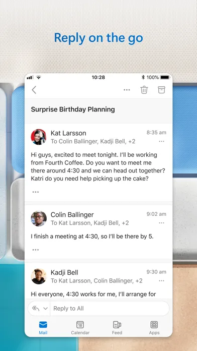 ภาพหน้าจอของ Microsoft Outlook