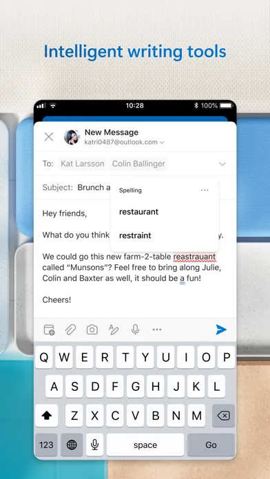 ภาพหน้าจอของ Microsoft Outlook