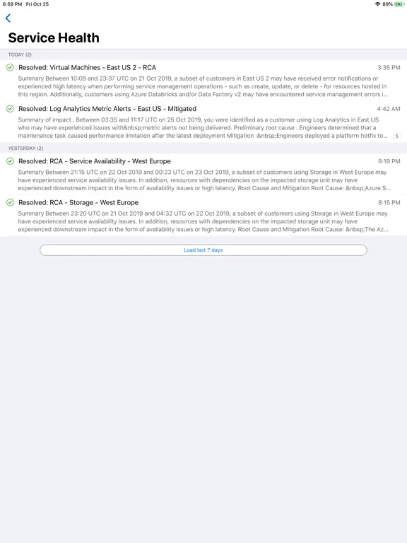 Microsoft Azure iPad  スクリーンショット