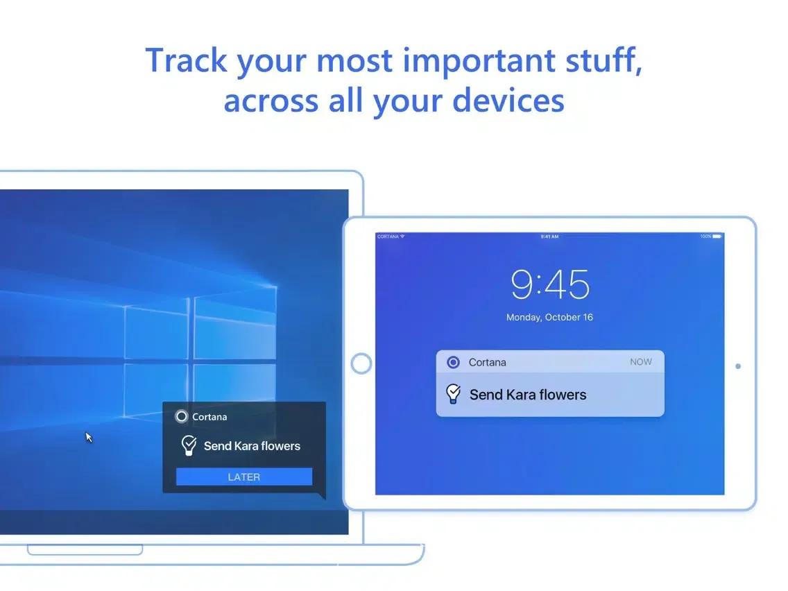 Cortana iPad  스크린샷