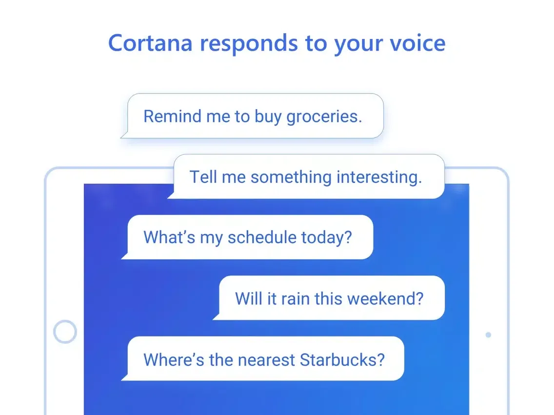 Cortana iPad  스크린샷