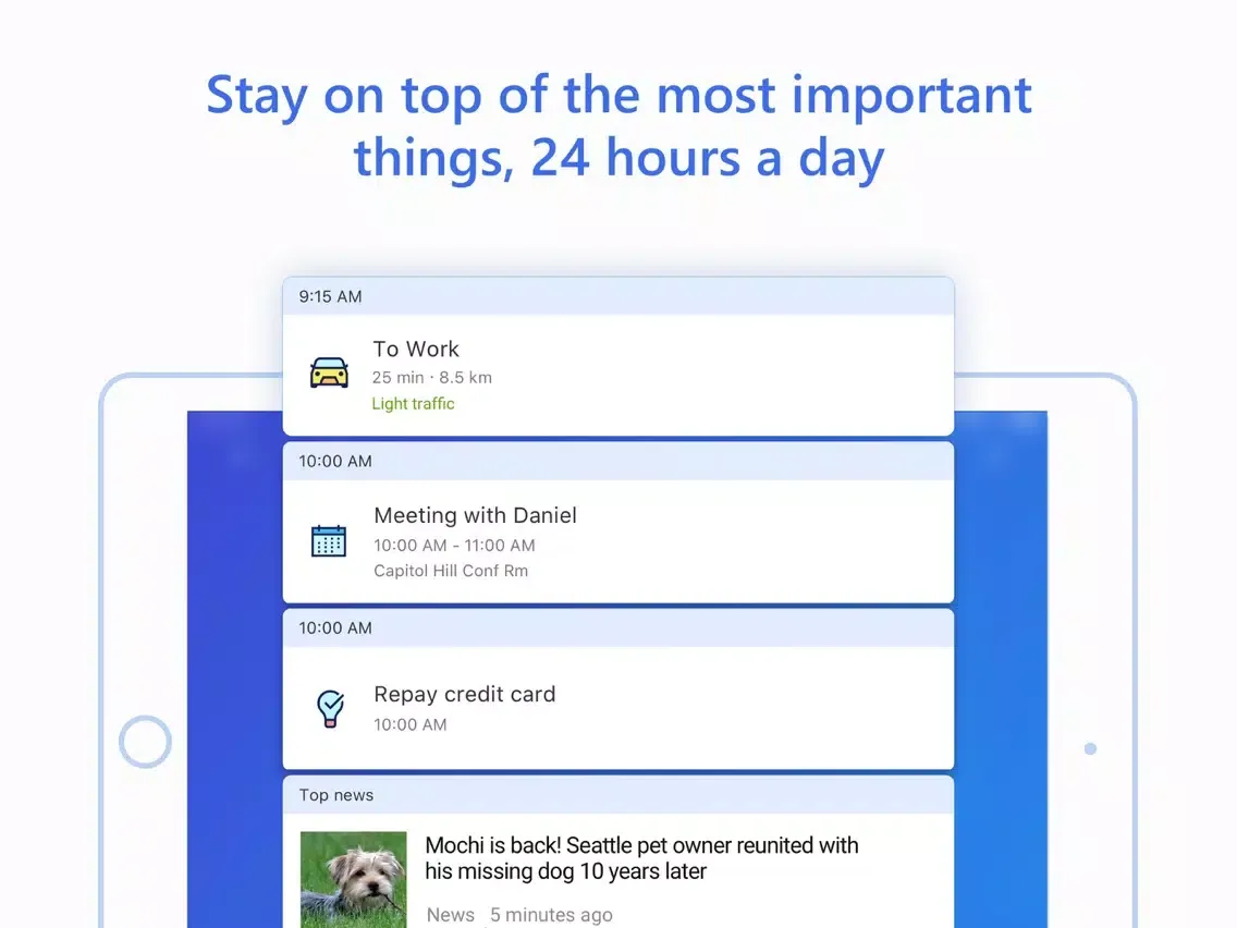 Cortana iPad  스크린샷