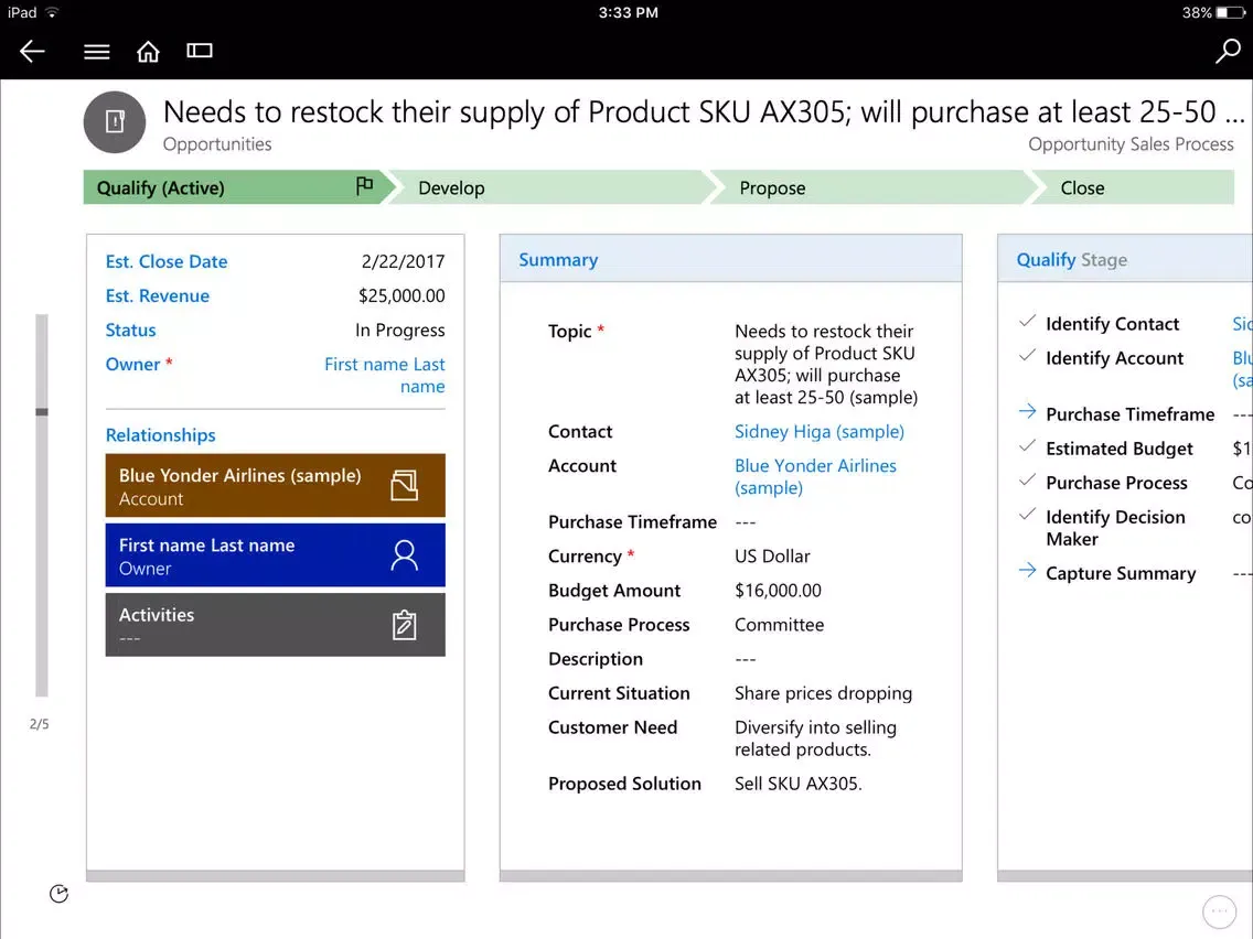 تصاویر Dynamics 365 for BlackBerry iPad 