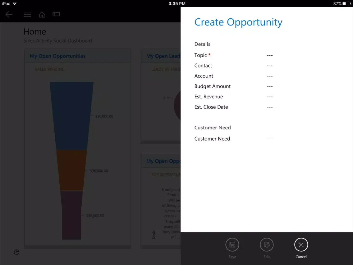 تصاویر Dynamics 365 for BlackBerry iPad 