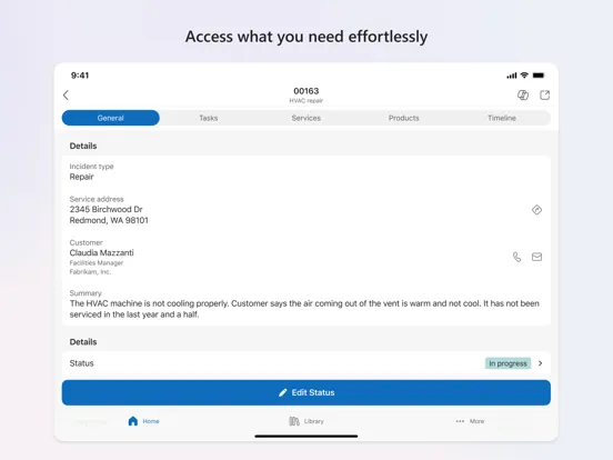 Dynamics 365 Field Service iPad  Screenshots