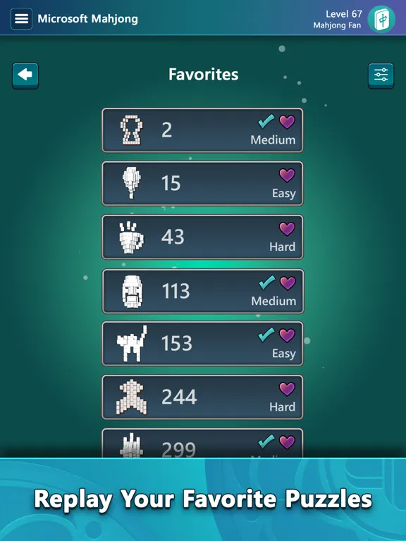 Capturas de tela do Mahjong by Microsoft iPad 