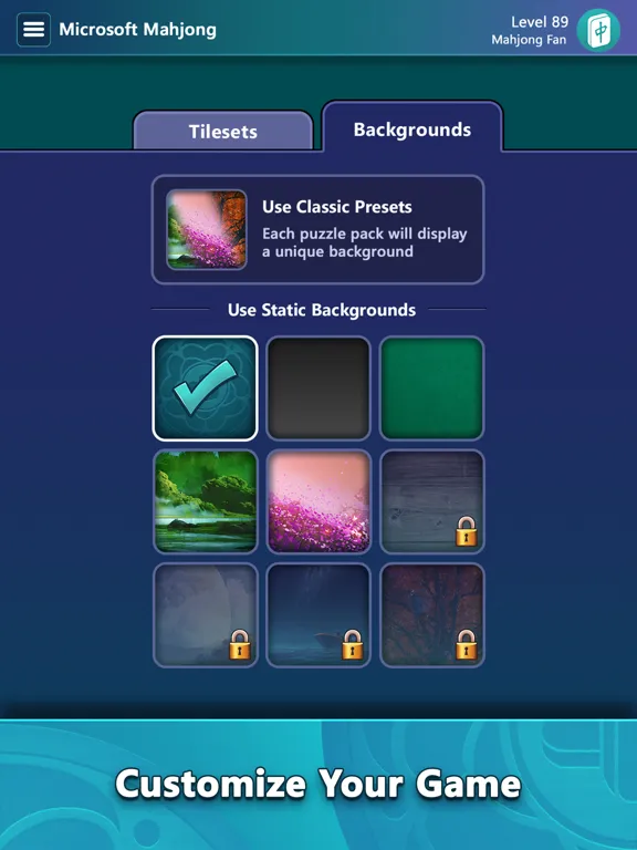 Capturas de tela do Mahjong by Microsoft iPad 