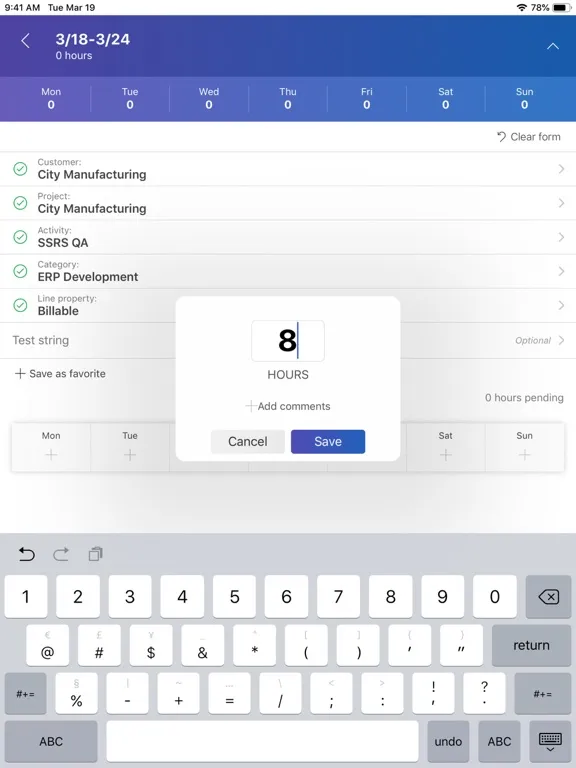 Dynamics 365 Project Timesheet iPad Ekran Görüntüleri