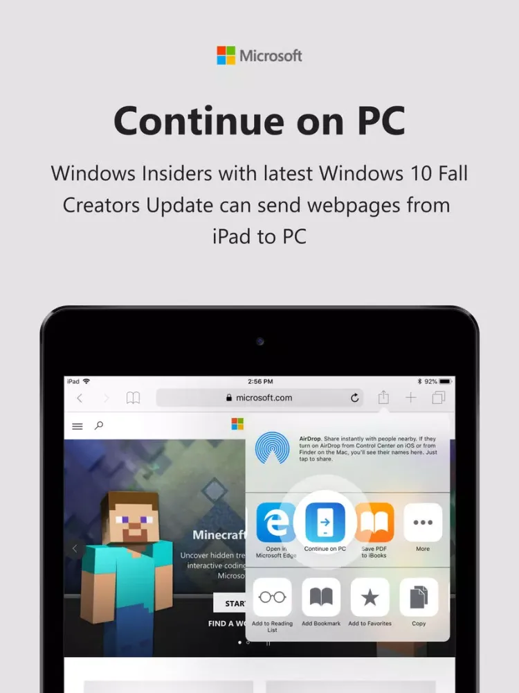 ภาพหน้าจอของ Continue on PC iPad 
