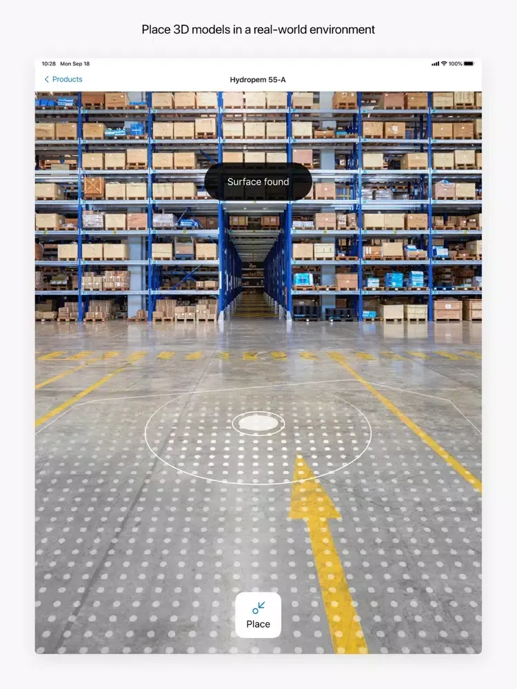 Tangkapan layar Dynamics 365 Product Visualize iPad 