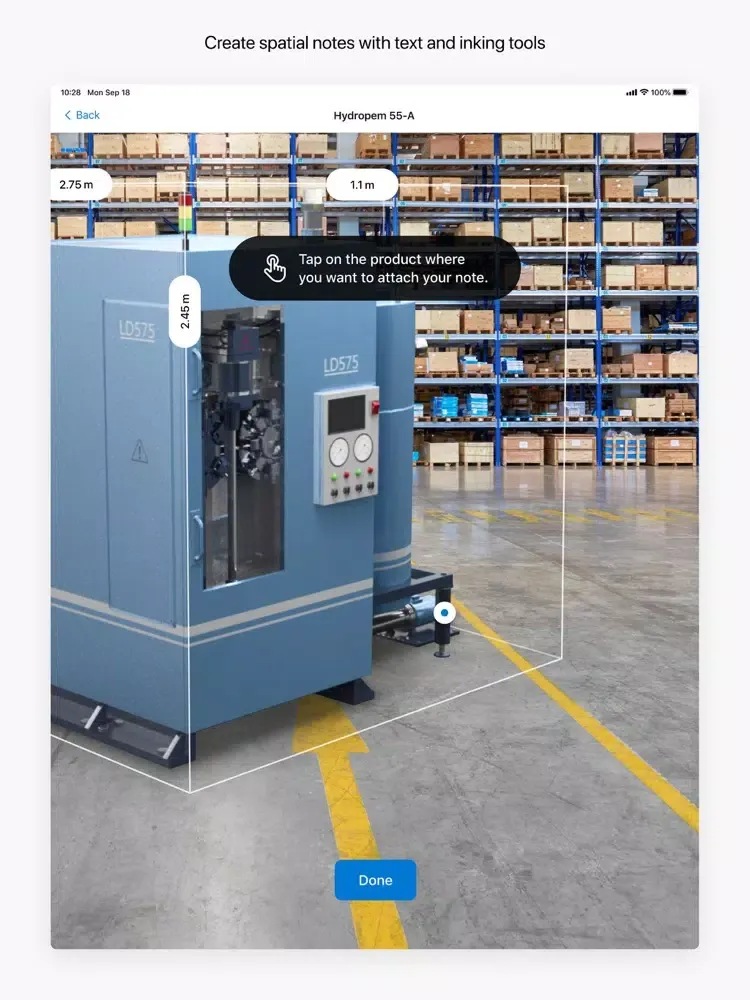 Tangkapan layar Dynamics 365 Product Visualize iPad 